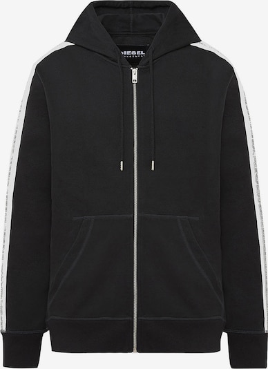 DIESEL Sweatjacke in schwarz / weiß, Produktansicht