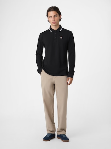 FILA - Camiseta 'BIELLA regular tipped long sleeve polo shirt' en negro