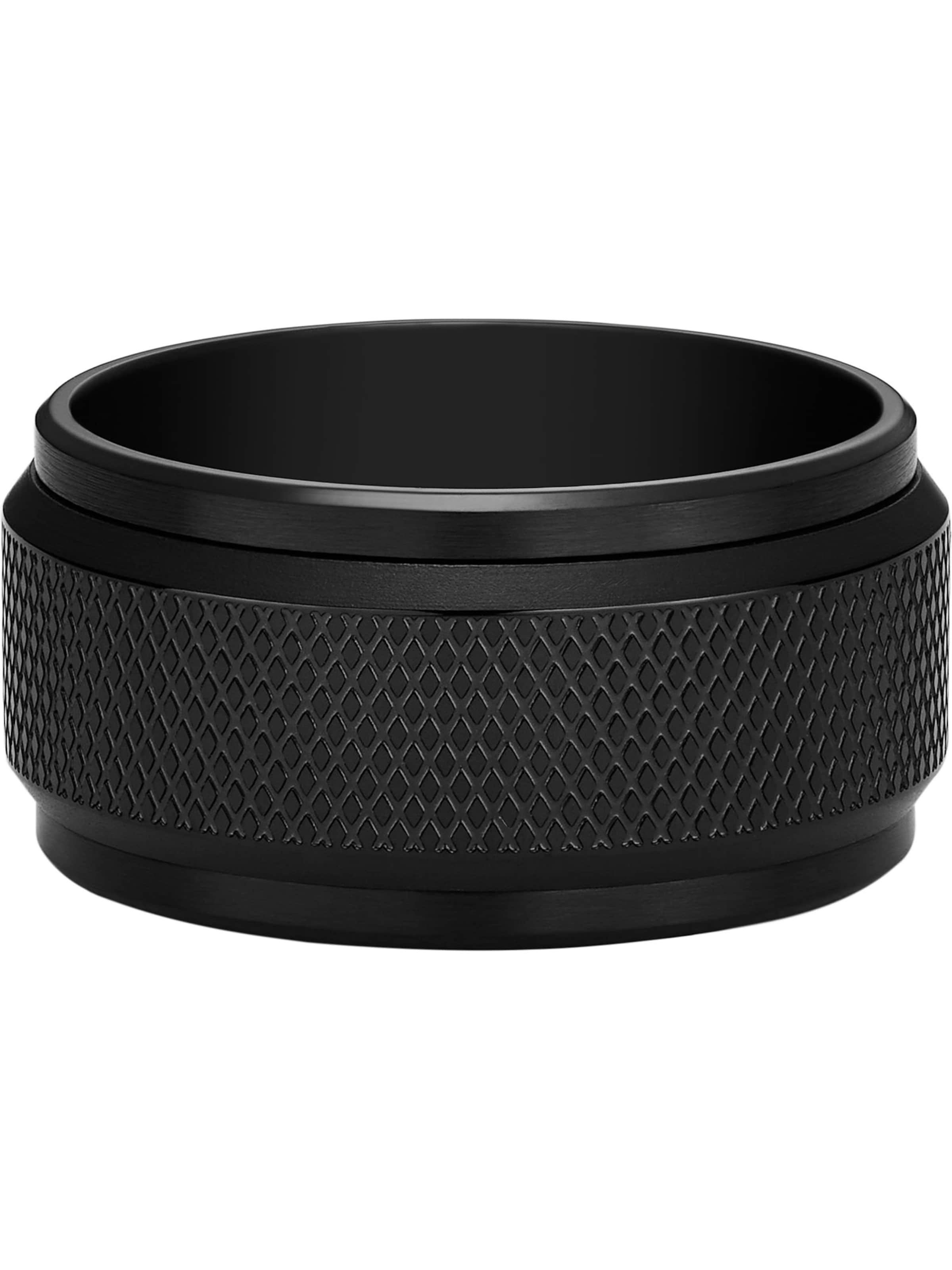 Bague 'Knox' FOSSIL en noir : devant