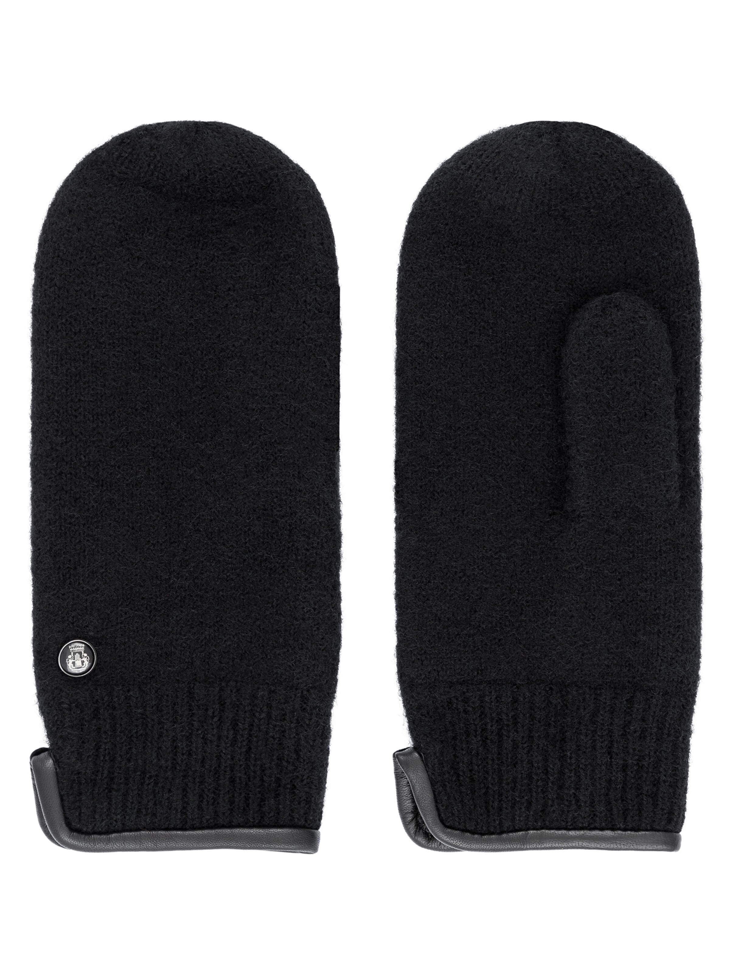 Roeckl Fäustlinge 'FELTED WOOL' in Schwarz: Vorderseite