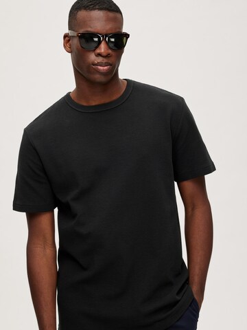 SELECTED HOMME T-Shirt 'CAMP' in Schwarz