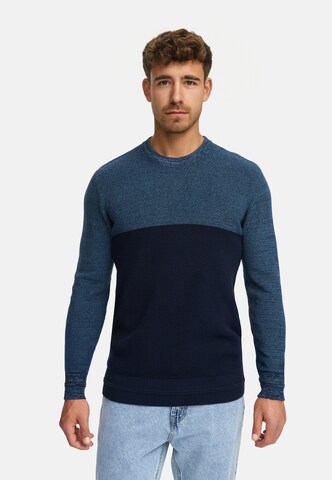 Pull-over INDICODE JEANS en bleu : devant