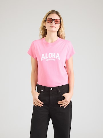 JOOP! Jeans Футболка 'Toyah' в Ярко-розовый: спереди