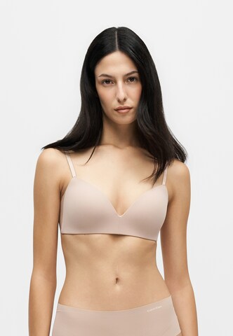 Calvin Klein Underwear Trojúhelníková Podprsenka – béžová: přední strana