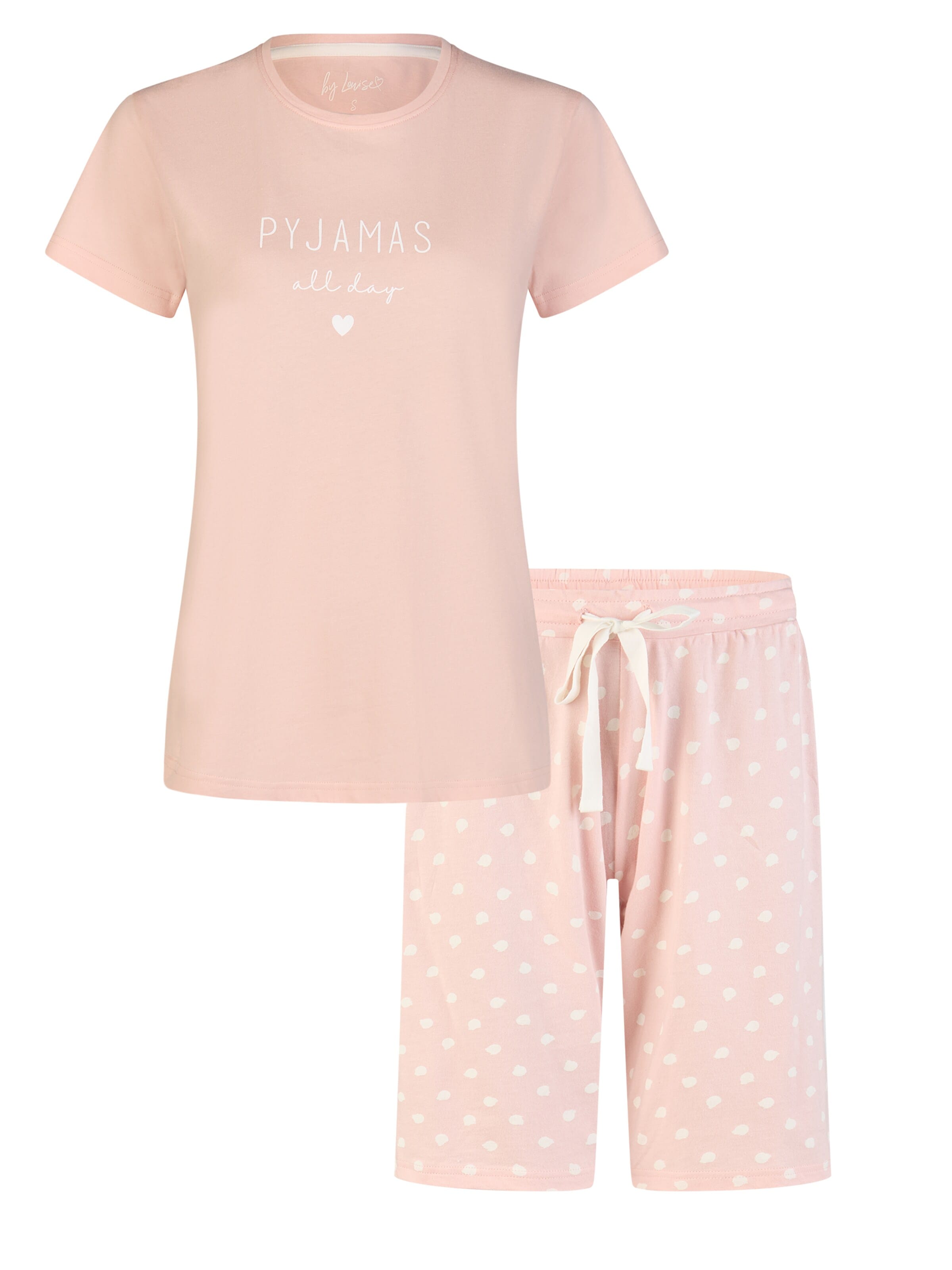 By Louise Korte pyjama 'Capri' in Roze: voorkant