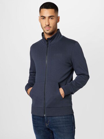 TOM TAILOR Zip-Up Hoodie in Blue: front