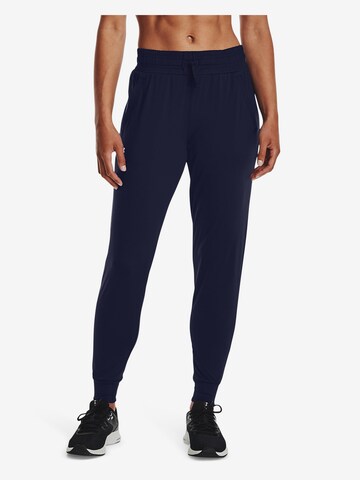 UNDER ARMOUR Tapered Sportbroek in Blauw: voorkant