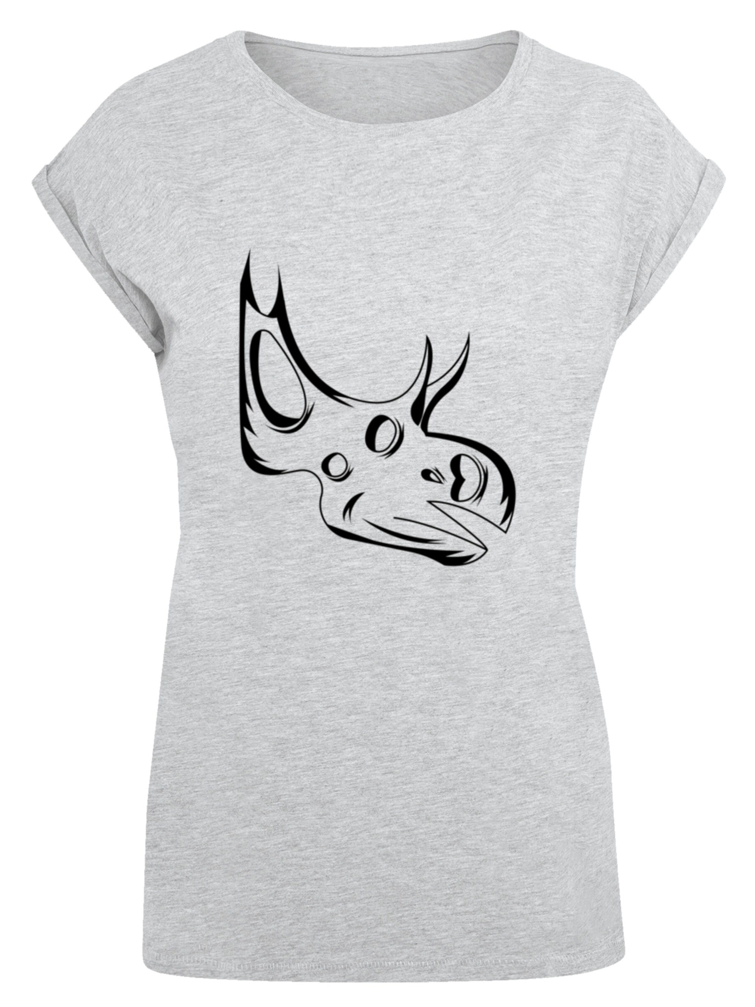 T-shirt 'Dinosaurier Sinoceratops Skull' F4NT4STIC en gris : devant
