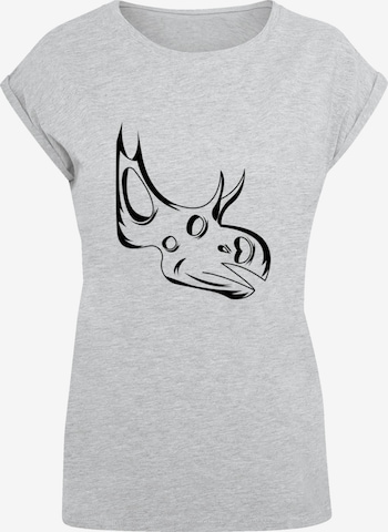 T-shirt 'Dinosaurier Sinoceratops Skull' F4NT4STIC en gris : devant
