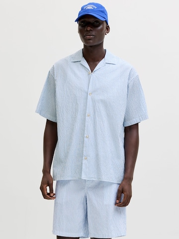 JACK & JONES Comfort Fit Skjorte 'Hawaii' i blå: forside