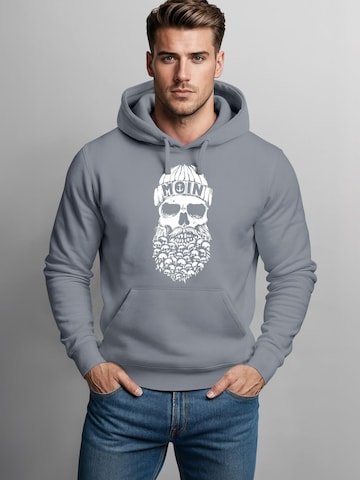 Neverless Sweatshirt 'Moin Skull' in Grey