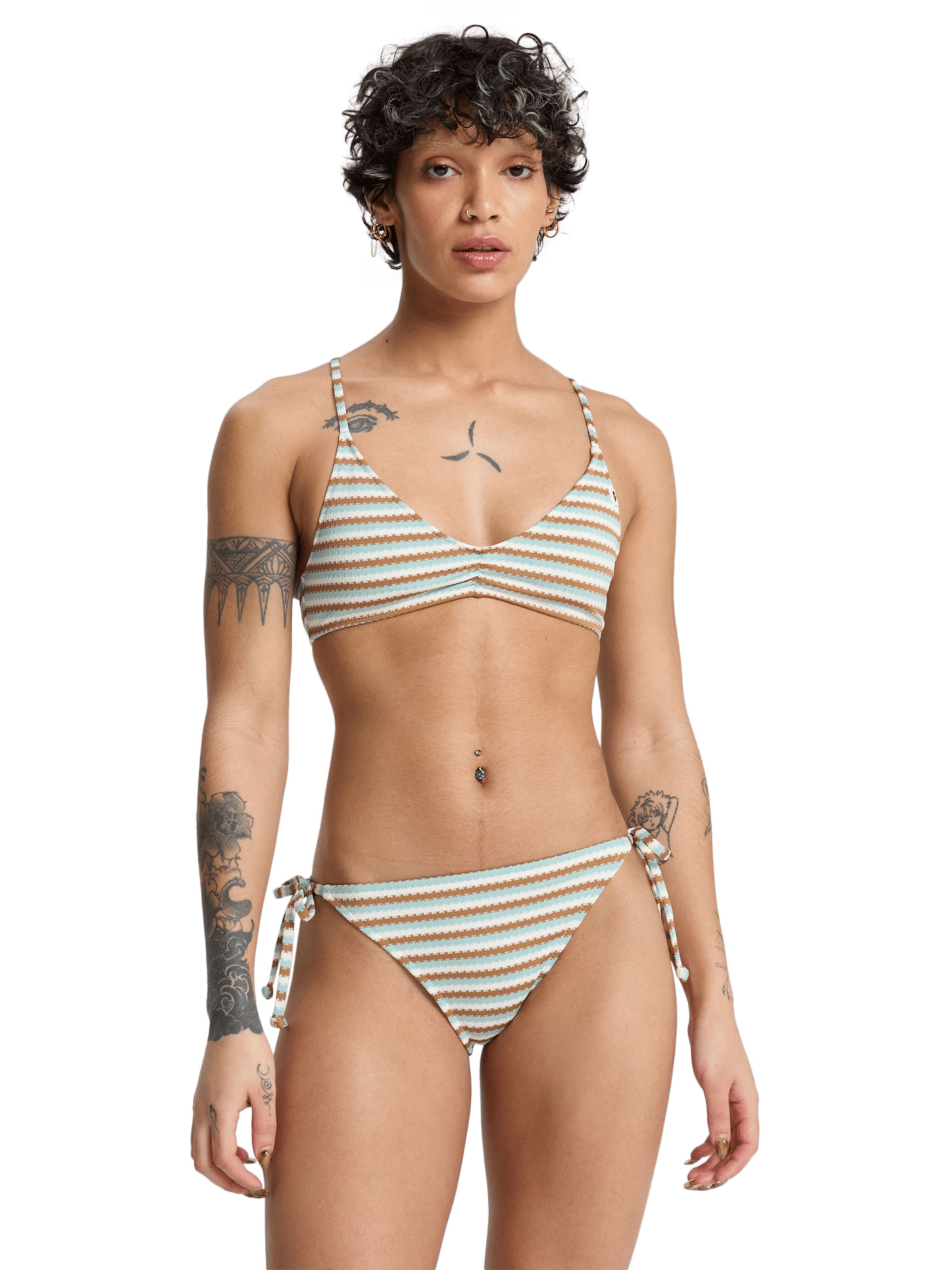 QUIKSILVER T-Shirt Bikinitop 'Clickity Clack' in Grau