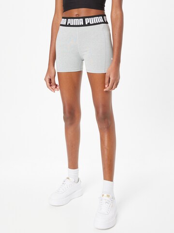 PUMA - Skinny Calças de desporto em cinzento: frente