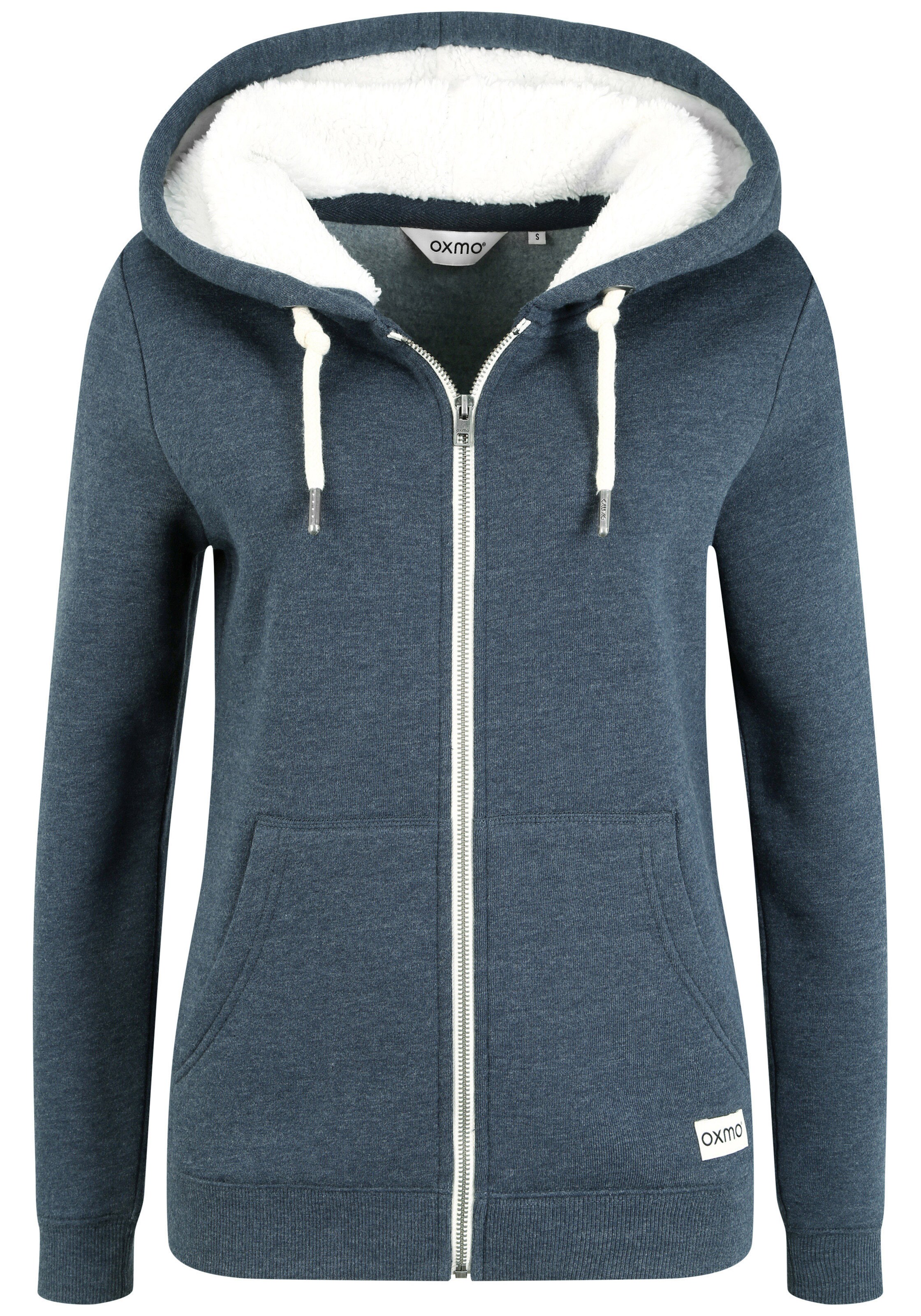 Oxmo Sweatjacke 'Binja' in Blau: Vorderseite