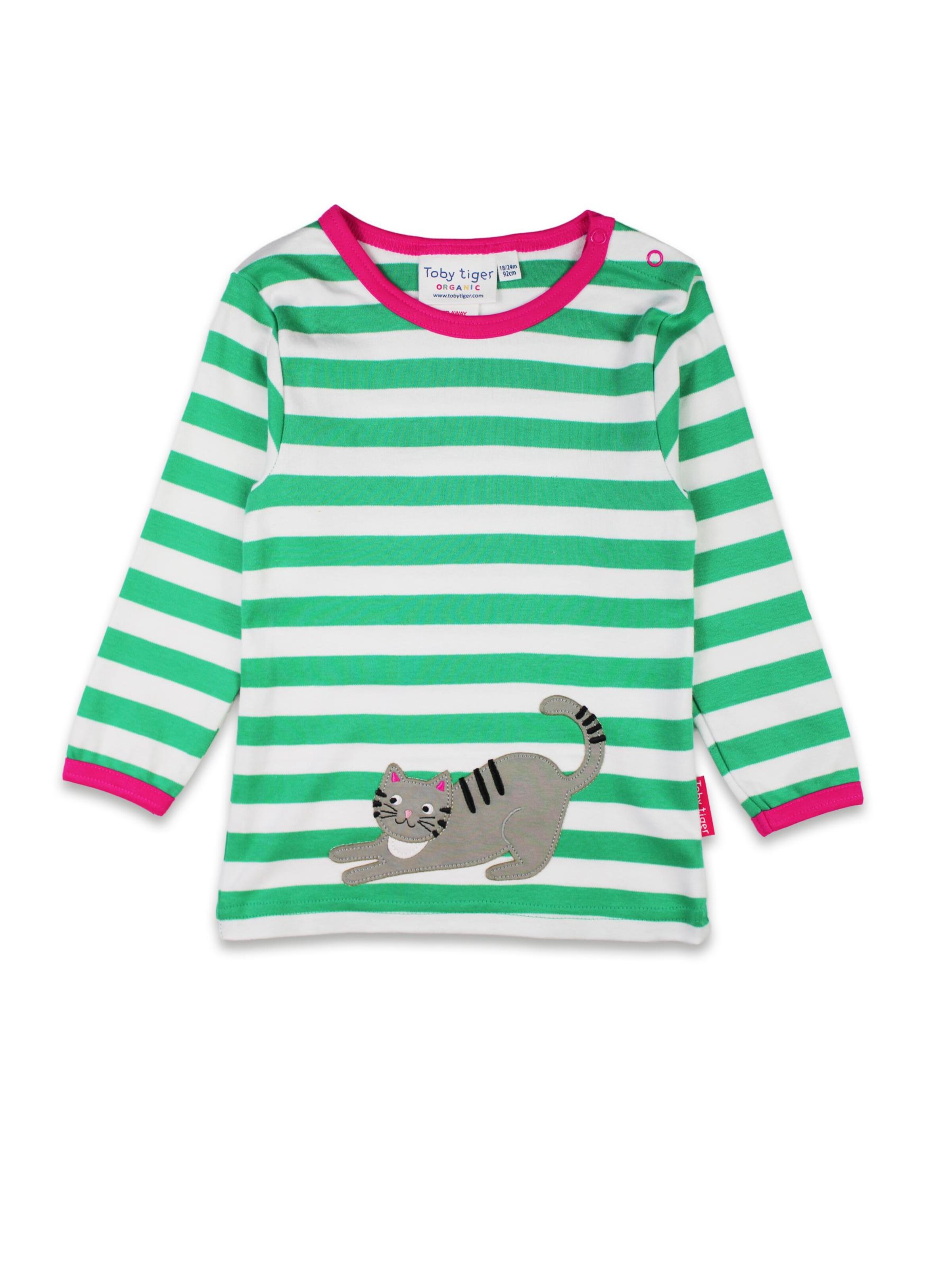 Toby Tiger Shirt 'Kätzchen' in Green: front