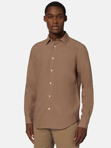 Boggi Milano Regular fit Button Up Shirt in Brown: front