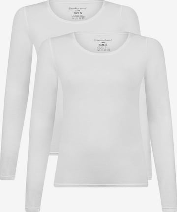 Maillot de corps Bamboo basics en blanc : devant