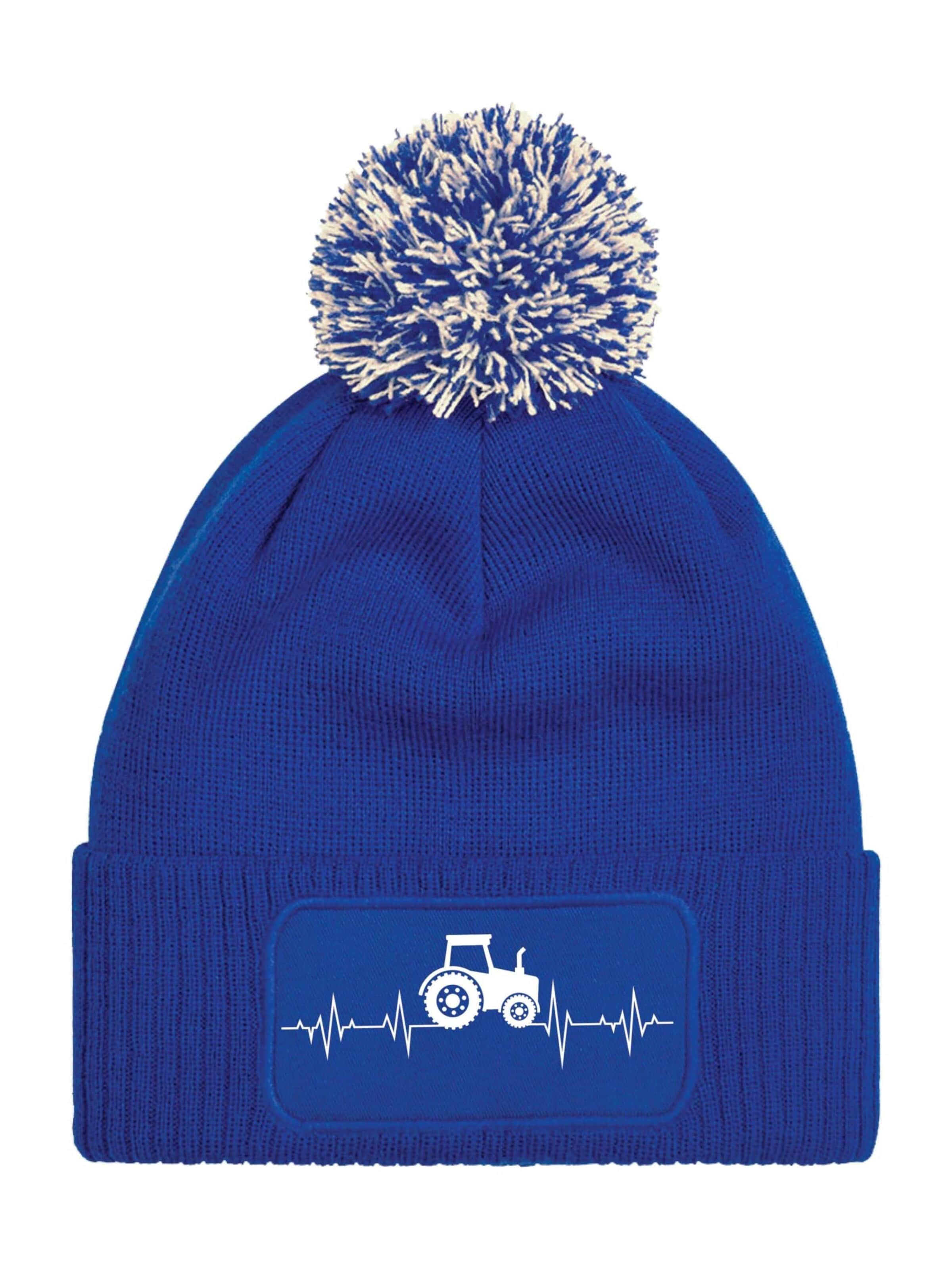 Youth Designz Mütze 'Heartbeat Traktor'‌‌‌‌ in Blau: Vorderseite