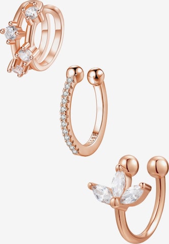Boucles d'oreilles 'Cuff Trio' Hey Happiness en or : devant