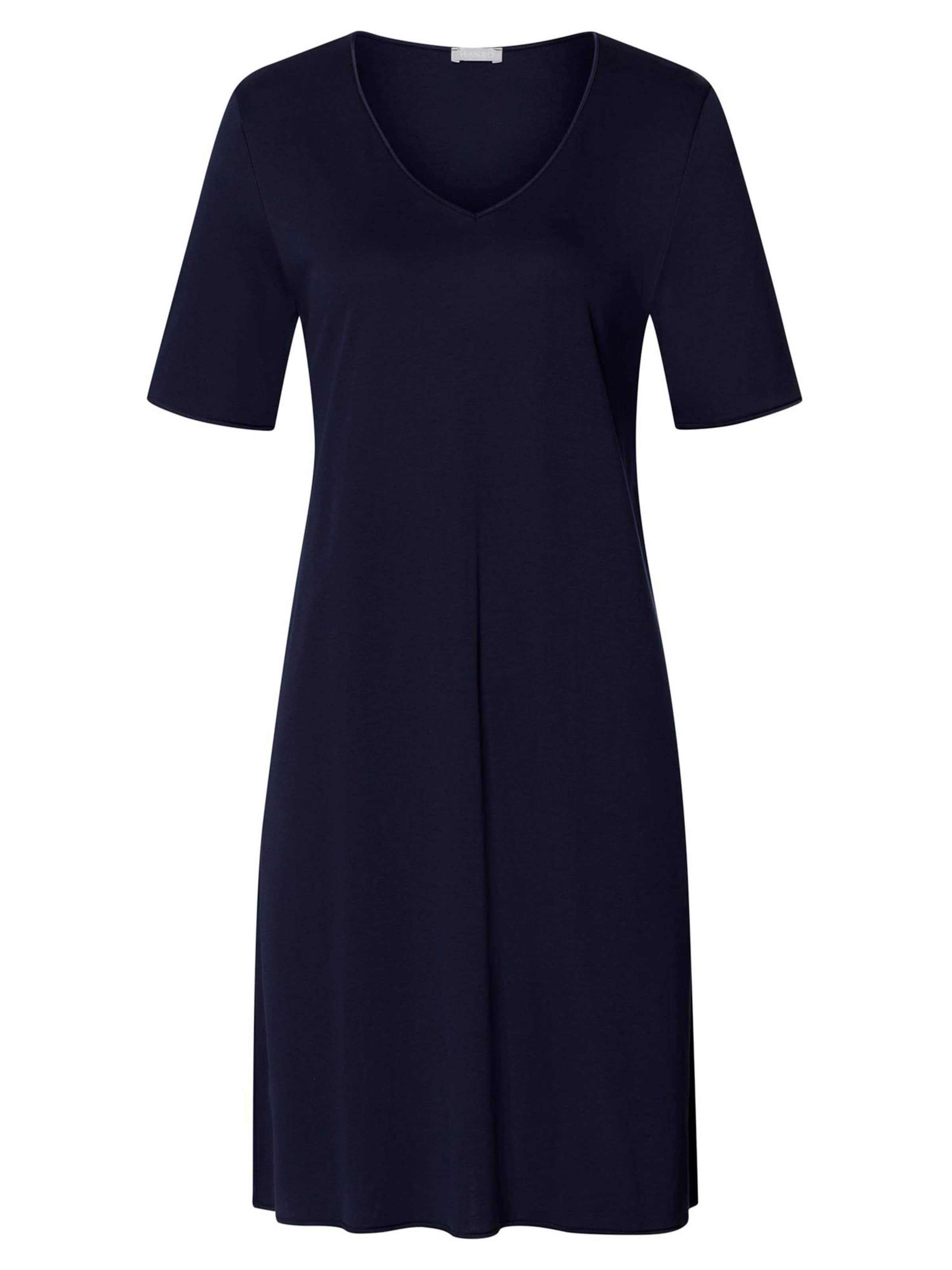 Hanro Nightgown 'Cotton Silk' in Blue: front