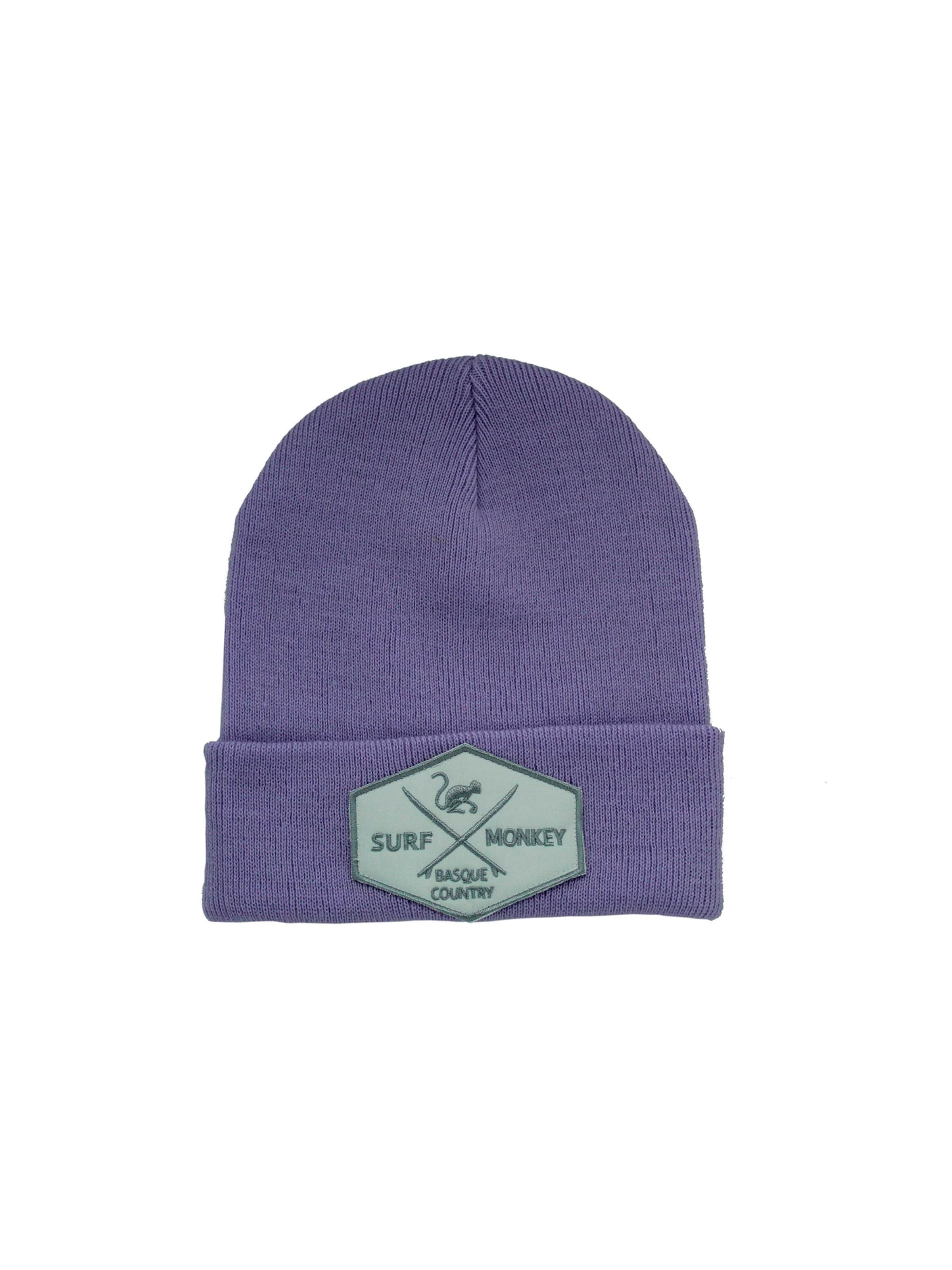Surf Monkey Beanie in Purple: front