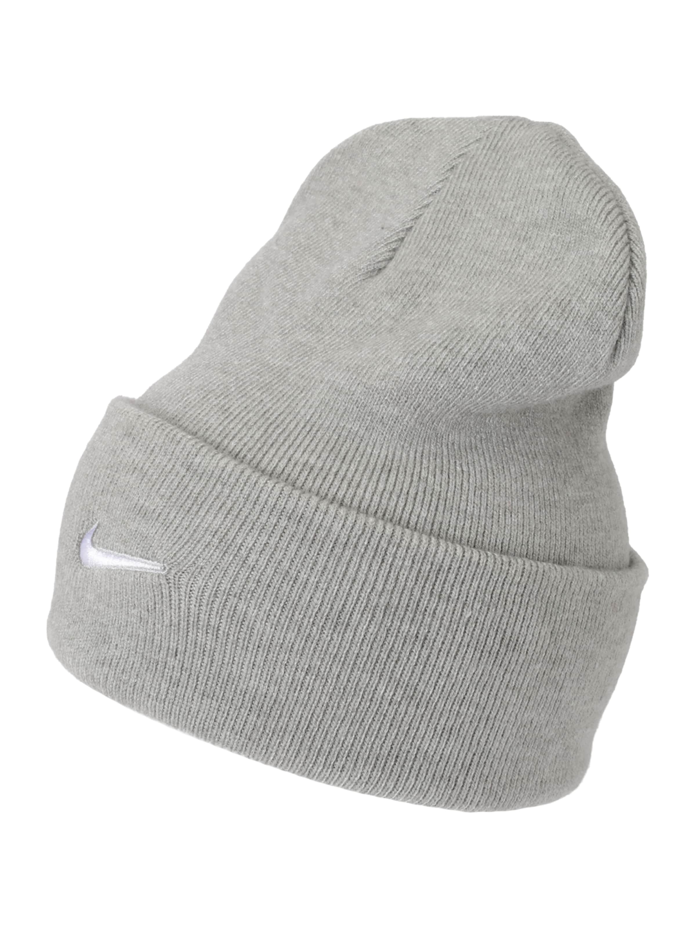 Nike Sportswear Шапка 'Peak Swoosh' в Серый: спереди