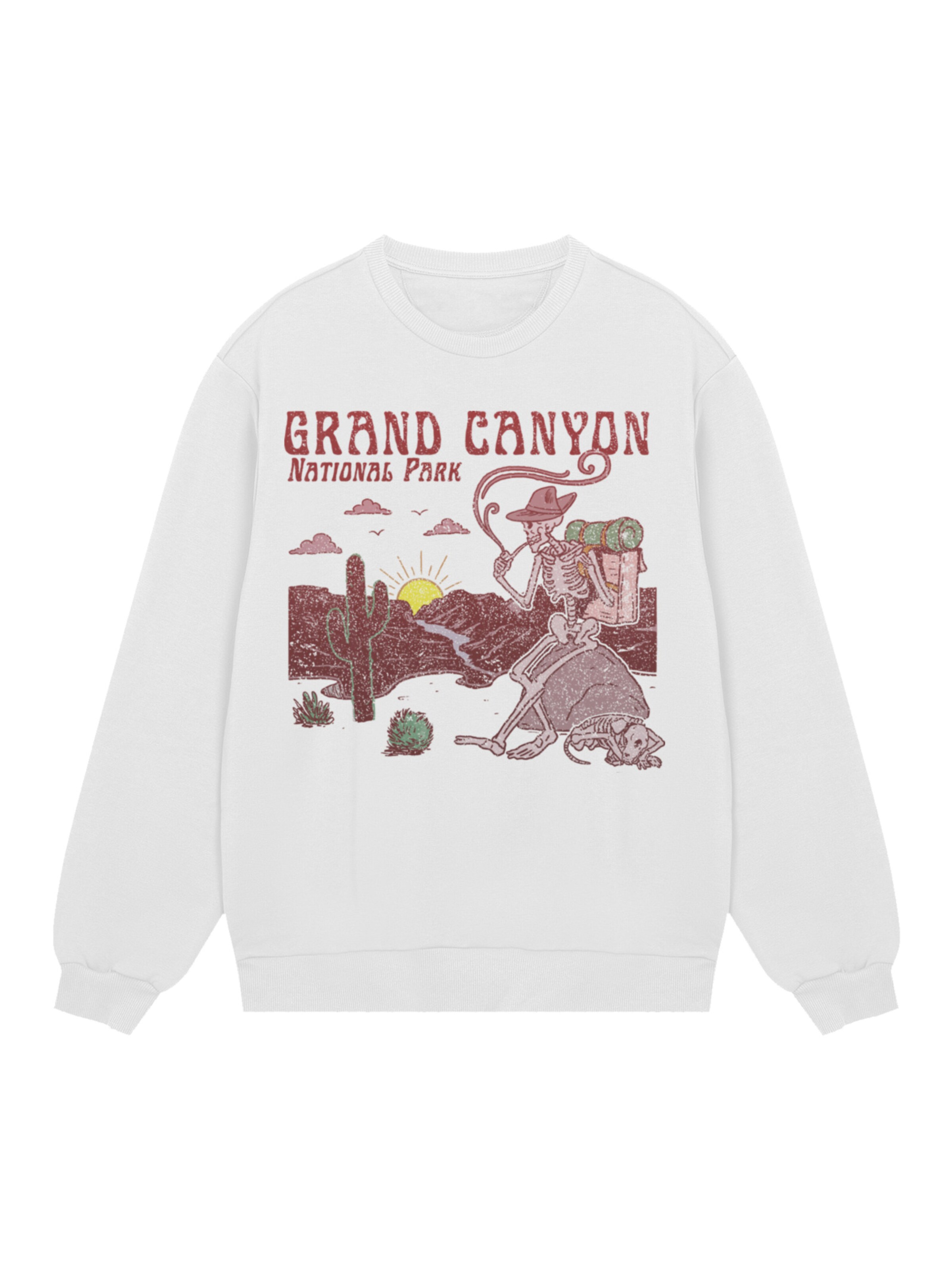 Sweat-shirt 'US National Parks Grand Canyon Sunrise' F4NT4STIC en blanc : devant