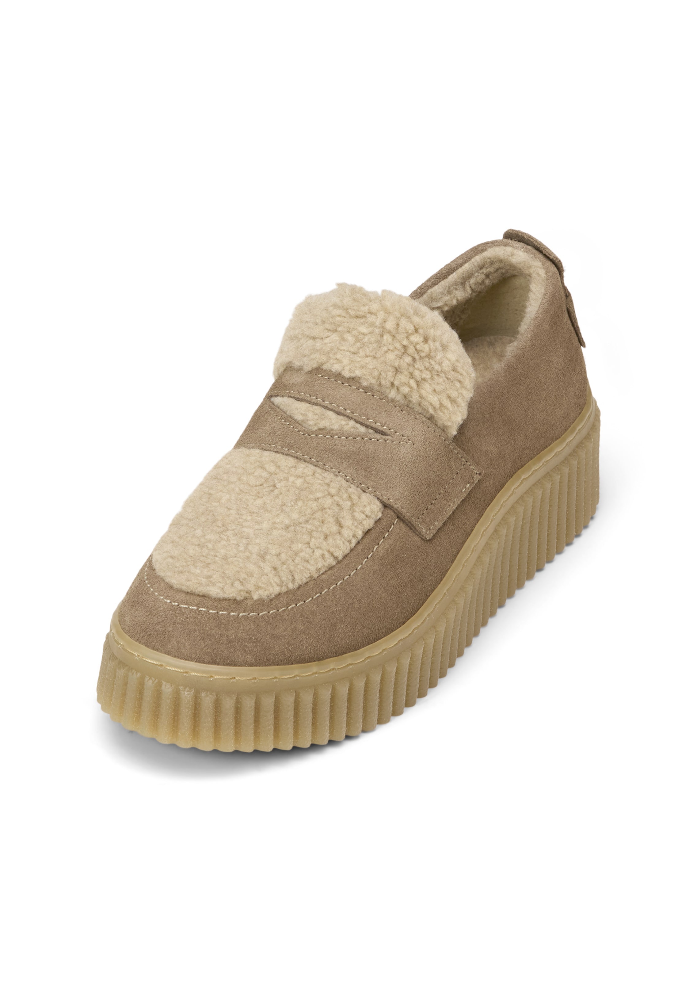 Marc O'Polo Instappers in Beige: voorkant