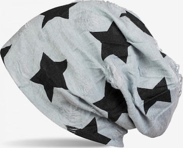 styleBREAKER Mütze 'Beanie mit Sterne & Punkte Muster' in Blau: Vorderseite