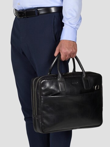 Borsa per laptop 'Laptop Bag Stanley Black' di Howard London in nero: frontale