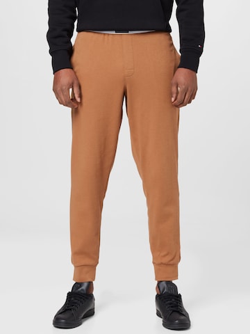 Tommy Hilfiger Underwear Tapered Pajama Pants in Beige: front
