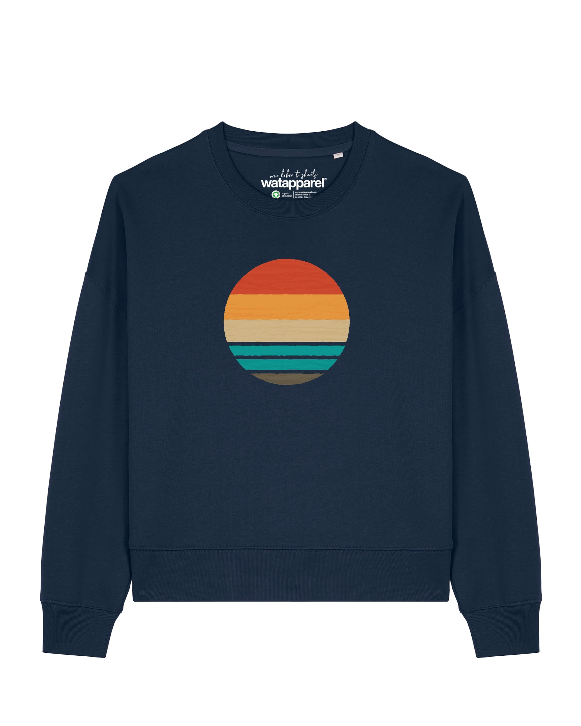 Watapparel Sweatshirt 'Sunset Ocean ' in Blau: Vorderseite