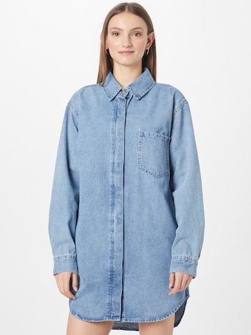 Urban Classics Shirt Dress in Blue: front