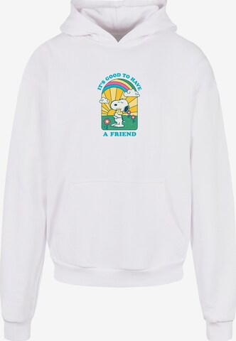 Merchcode Sweatshirt 'Peanuts - It's Good To Have A Friend' in Wit: voorkant