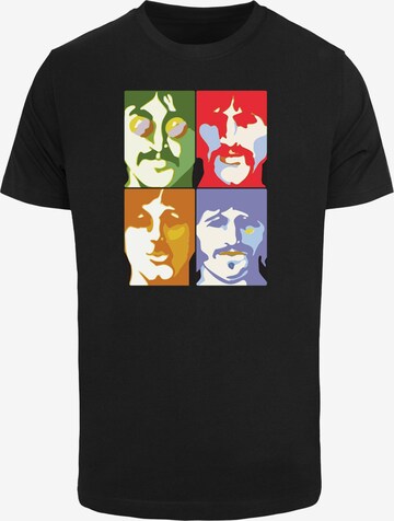 Merchcode T-Shirt 'Beatles -  Color Heads' in Schwarz: predná strana