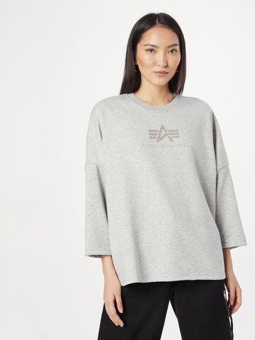 ALPHA INDUSTRIES - Sweatshirt 'Crystal' em cinzento: frente