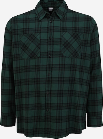 Coupe slim Chemise Urban Classics en vert : devant