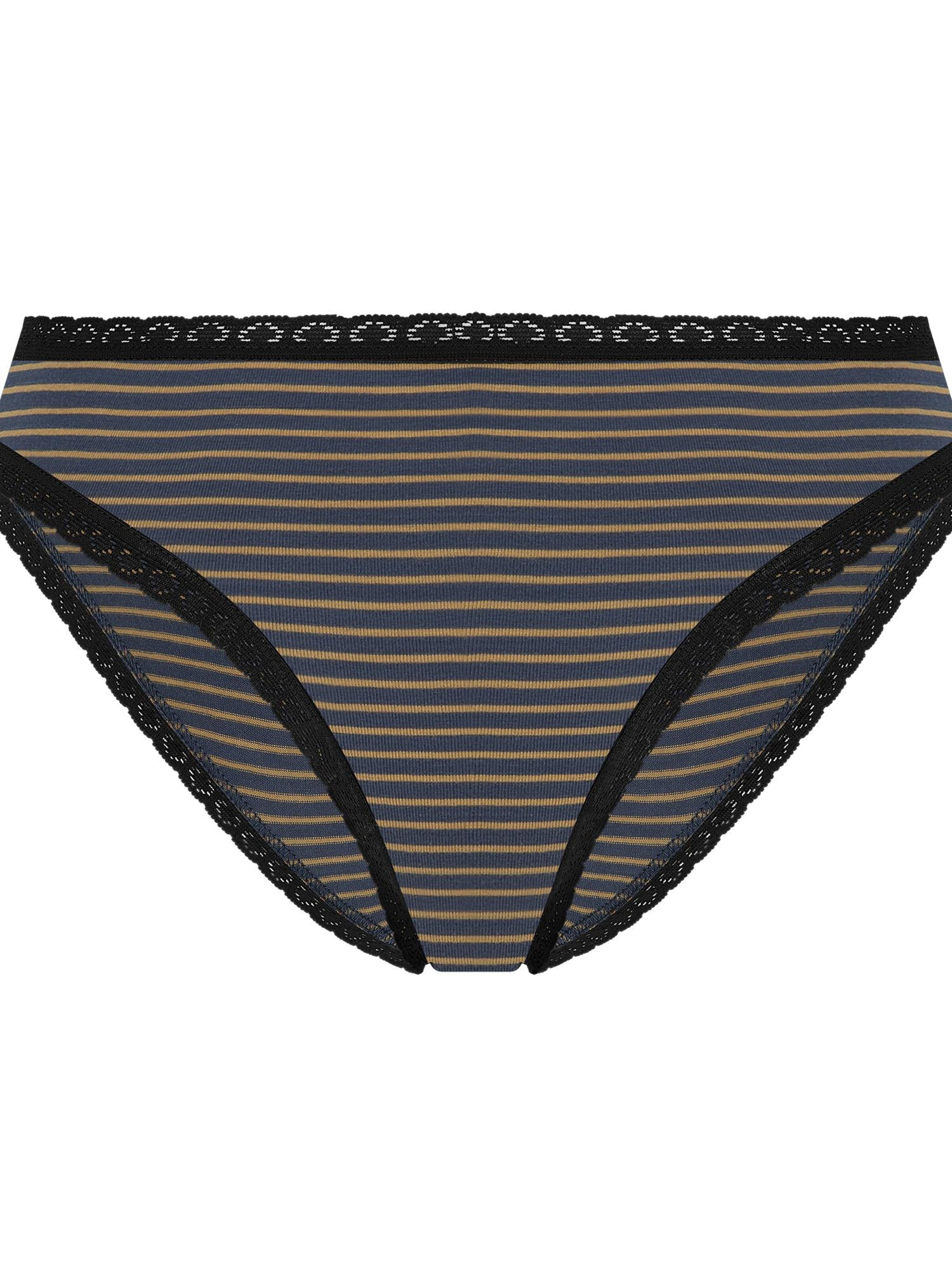 Albero Natur Panty 'Damen Bio Baumwoll Slip mit Spitze' in Blue: front