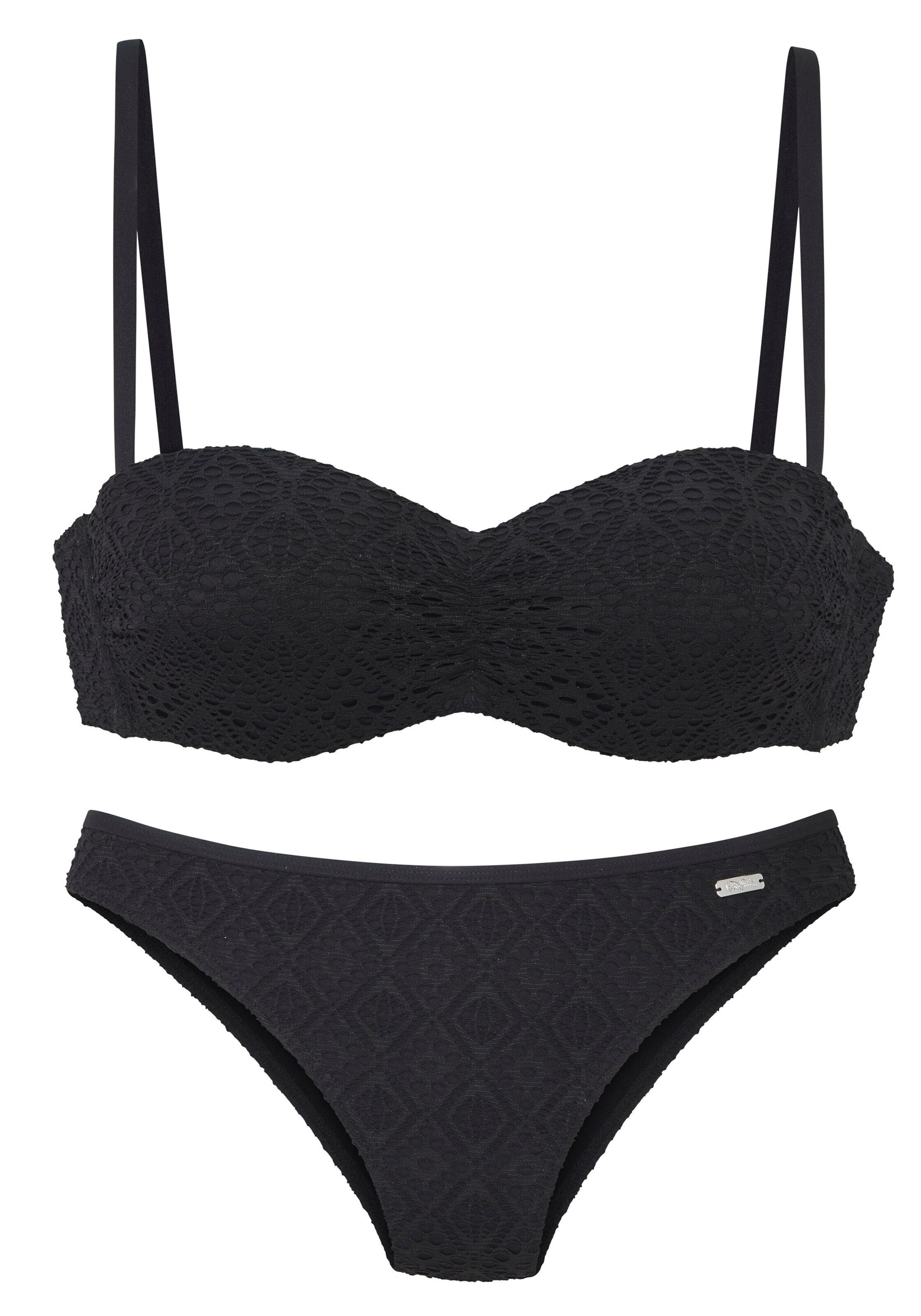 Bandeau Bikini BUFFALO en noir : devant