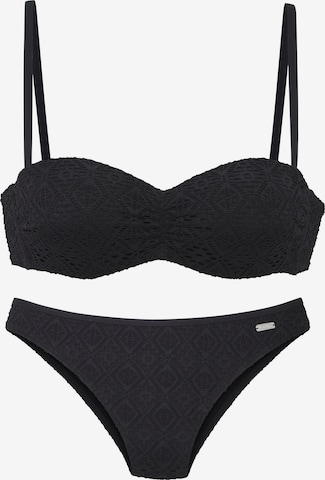juoda BUFFALO Bandeau Bikinis: priekis