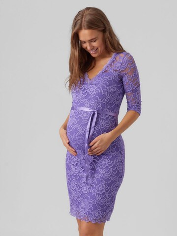 Robe de cocktail MAMALICIOUS en violet : devant