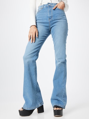 Nasty Gal Flared Jeans in Blue: front