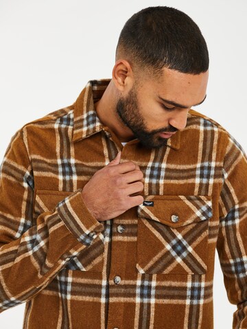 Threadbare Regular fit Button Up Shirt 'Saint Christopher' in Brown