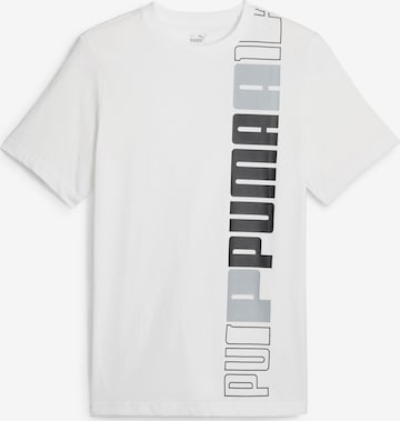 PUMA Functioneel shirt 'ESS+ LOGO' in Wit: voorkant