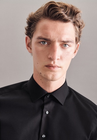 SEIDENSTICKER Slim fit Button Up Shirt in Black