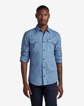 G-Star RAW Slim fit Button Up Shirt in Blue: front