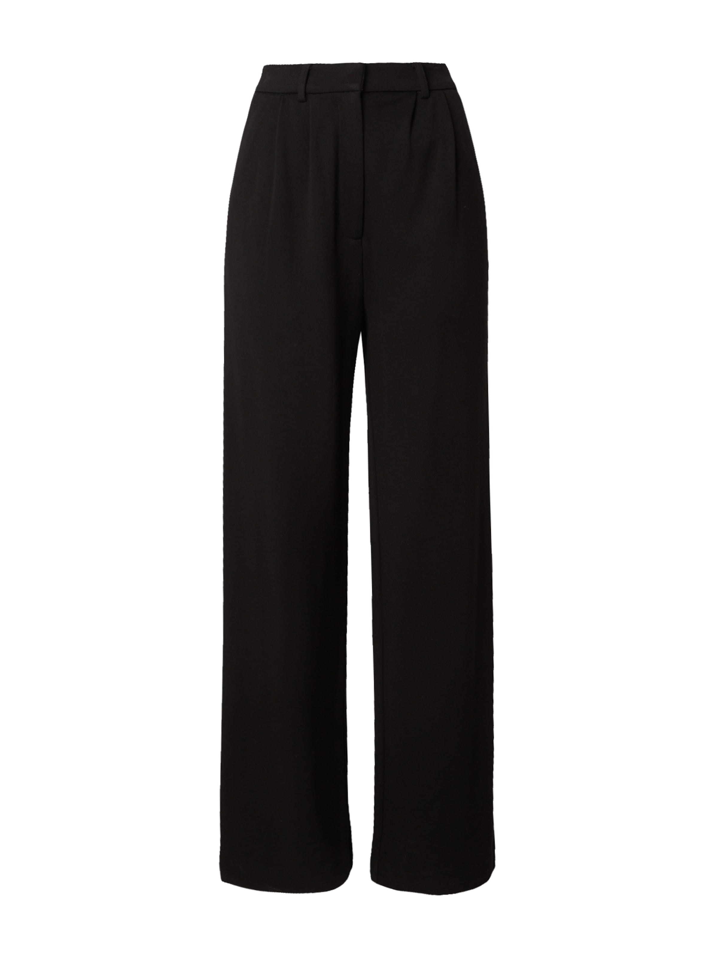 EDITED Wide leg Pleat-Front Pants 'Sude' in Black: front