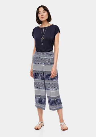 s.Oliver Wide leg Bandplooibroek in Blauw