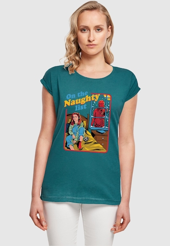 ABSOLUTE CULT Shirt 'Stranger Things - Naughty List' in Groen: voorkant