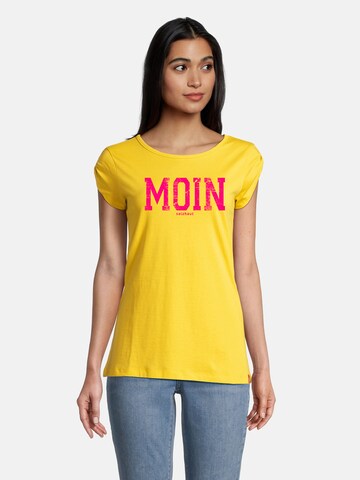 salzhaut Shirt 'Biike- Moin' in Gelb: Vorderseite